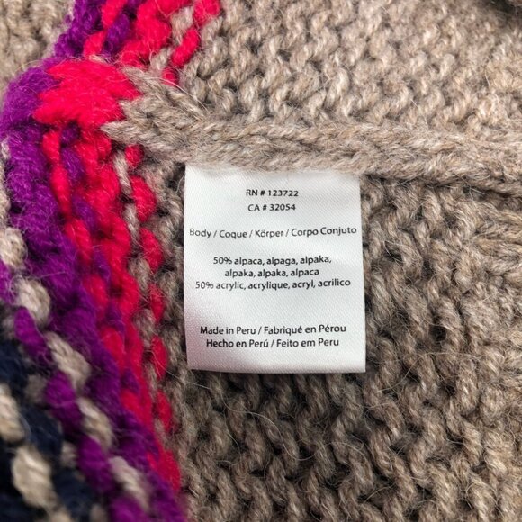 Xirena Lander Cardigan Sweater Size M Alpaca Blend Brown Stripe - Picture 7 of 8